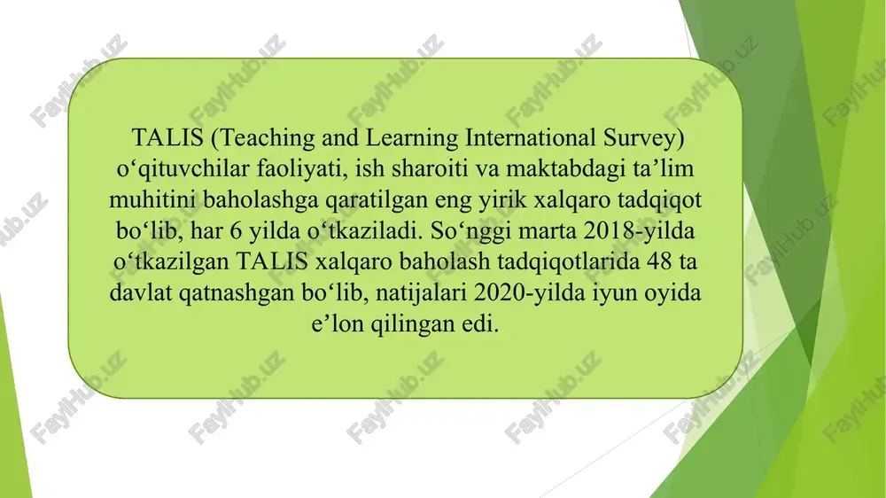 talis xalqaro baholash dasturi mazmun mohiyati - Page 4