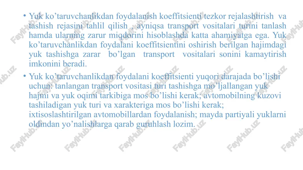 avtomobil transporti ishining asosiy ko`rsatkichlari - Page 4