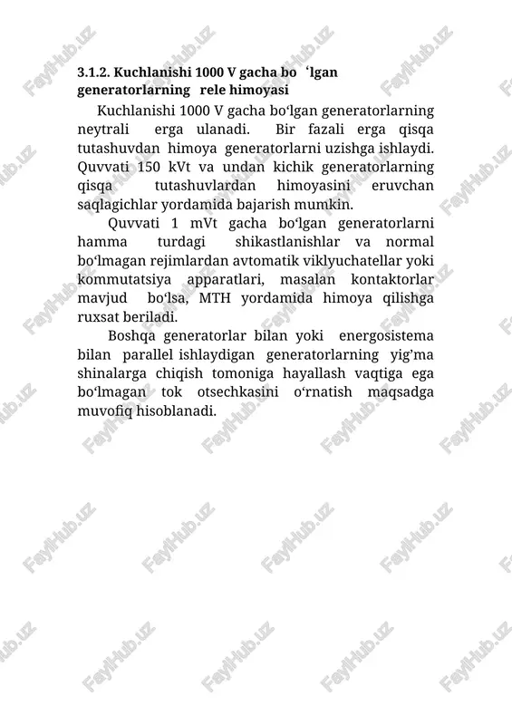 sinxron generatorlarning rele himoyasi va avtomatikasi - Page 4