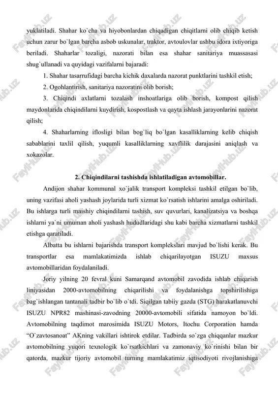 0 fevral kuni samarqand avtomobil zavodida ishlab chiqarish liniyasidan 2000-avtomobilning chiqarilishi va foydalanishga topshirilishiga bag`ishlangan tantanali tadbir bo`lib o`tdi. siqilgan tabiiy gazda (stg) harakatlanuvchi isuzu npr82 mashinasi-zavodning 20000-avtomobili sifatida namoyon bo`ldi. avtomobilning taqdimot marosimida isuzu motors, itochu corporation hamda “o`zavtosanoat” akning vakillari ishtirok etdilar. tadbirda so`zga chiqqanlar mazkur avtomobilning yuqori texnologik ko`rsatkichlari va zamonaviy ko`rinishi bilan bir qatorda, mazkur tijoriy avtomobil turning mamlakatimiz iqtisodiyoti rivojlanishiga qo`shayotgan hissasi borasida ham to`xtalib o`tdilar. jumladan, isuzu motors ltd kompaniyasi vakili “samarqand avtomobil zavodida 20000-avtomobilning konveyerdan chiqarilishiga bag`ishlangan bayram tadbirlarida ishtirok etar ekanman, yubileyli avtomobil aynan, siqilgan tabiiy gazda harakatlanishini alohida mamnuniyat bilan takidlamoqchiman. u yevro standartlariga javob beruvchi ekologik transportlarning yangi avlodidir”, -deya takidladi. raqamlarga etibor qaratadigan bo`lsak, bundan bir yarim yil avval mazkur avtomobil zavodi konveyeridan chiqarilgan 15000-avtomobil mana shunday tantana bilan qarshi olingan edi. ishlab chiqarilayotgan maxsulotlar sonining o`sish suratini etiborga oladigan bo`lsak, zavod jamoasi 2016 yilda 30000-avtomobilni ishlab chiqarishi turgan …