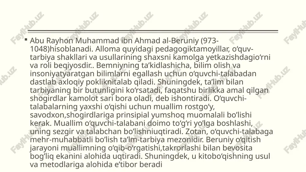 beruniyningpedagogik qarashlarning o'ziga xosligi - Page 4