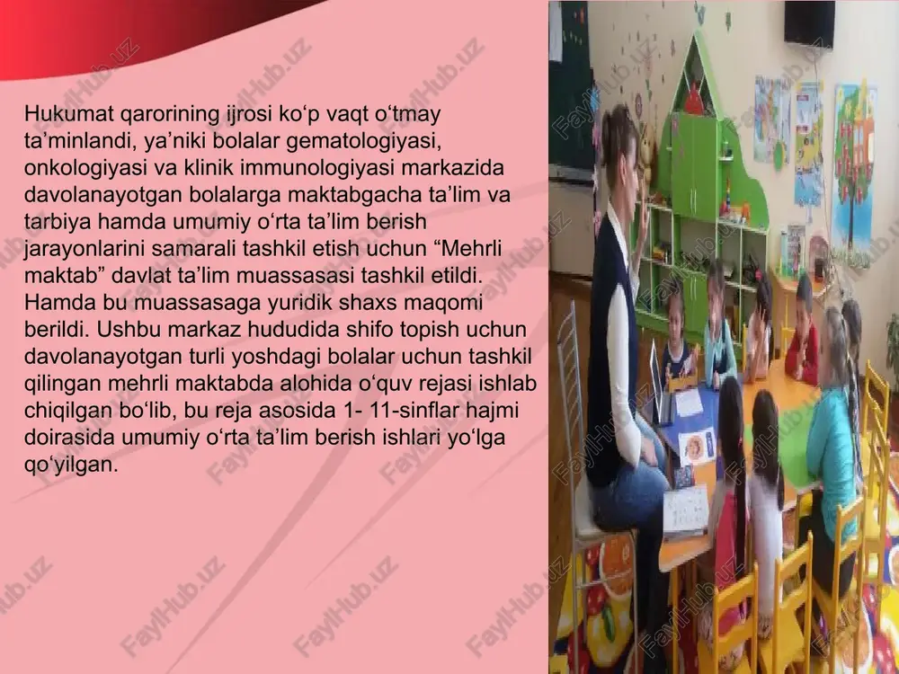 foydalanish natijasida ruhan yengillikni his qilishga katta yordam beradi. xorijiy va qo’shni mamlakatlarda inklyuziv ta’limni joriy qilinish holati jahon miqiyosida juda ko’plab davlatlarda inklyuziv ta’lim tizimini joriy qilish borasida amaliy tajribalar olib gyurilamoqda. italiya, norvegiya, shvesiya kabi mamlakatlar alohida ehtiyojli gyulalarni umumta’lim muassasalariga to’liq integrasiyalab, maxsus korreksion maktablarning yopilishiga erishdilar. biroq maxsus chqtiyojli bolalarni umumta’lim tizimi sharoitiga qabul qilgan davlatlar jismoniy va ruhiy rivojlanishidagi kamchiliklarni korreksiyalash va kompensasiyalashga yo’naltirilgan qo’shimcha ta’lim \i shatini ko’rsatish ma’suliyatidan ozod etilmaydi. aqsh, buyuk britaniya, daniya kabi bir qator mamlakatlarda maktab turini tanlash qonun tomonidan belgilanadi, ota-onalar esa talim turini tanlashni yozma ravishda tasdiqlashi, ayrim hollarda asoslab berishlari lozim, deb topilgan. avstriyada 1945 yildan boshlab nogiron bolalarni differensial o’qitish tizimi tashkil etilgan bo’lib, bu ta’lim tizimida barcha turdagi nuqsonli bolalar o’qitila boshladi. ammo 1980 yilga kelib maxsus ehtiyojli bolalarning ota-onalari demokratiya huquqlari uchun kurashib, farzandlarini umumta’lim muassasalarida o’qitilishini talab qilib chiqdilar. 1983 yilda avstriya ta’lim …