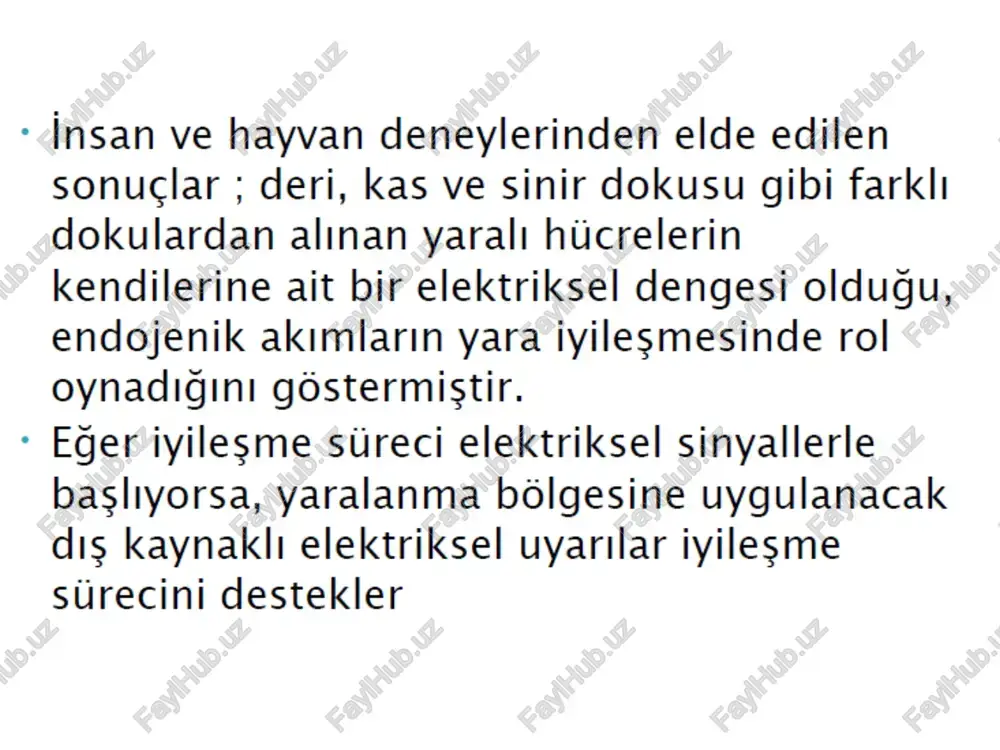 ir dozaj » akim siddeti: 1-1000 mikroamper, akim siddeti kisinin tolerasyonuna gore secilir. » elektrot polaritesi: yara uzerine uygulanacak elektrotun anot veya katot olmasinin onemi yoktur. - onerilen stimulatéri, periyodik olarak yon degistiren akim polaritesine gore programlamaktir. ya da anodal ve katodal stimulasyon 3 giinde bir dedistirilir. uygulama » akim modu: devamli mod, kesikli mod (akimin saniyede 0,1-200 atim sayisinca olacak sekilde kesiklendirilmesidir. dusik frekans degerleri tercih edilir.) » uygulama suresi: her seansta ortalama 20- 120 dk uygulanir. ginlik tedavi seansi da yaranin durumuna gore glnde 1-4 seans uygulanir. haftada 5-7 ginlik tedavi onerilir. endikasyonlar * tedaviye cevap vermeyen ulserlerde - iskemik iilserlerde + basing ulserieri * diyabetik ulserler * ven6z yetmezlige bagli tlserlerde > beg soyl ve yuvce c reng omyofas a lel mgren * bell paralizisi (fasial paralizi) * tortikollis » akut, kronik agri - yumusak doku yaralanmalari » uyku bozukluklari > lac ve alkol bagimliligi, * stres, …