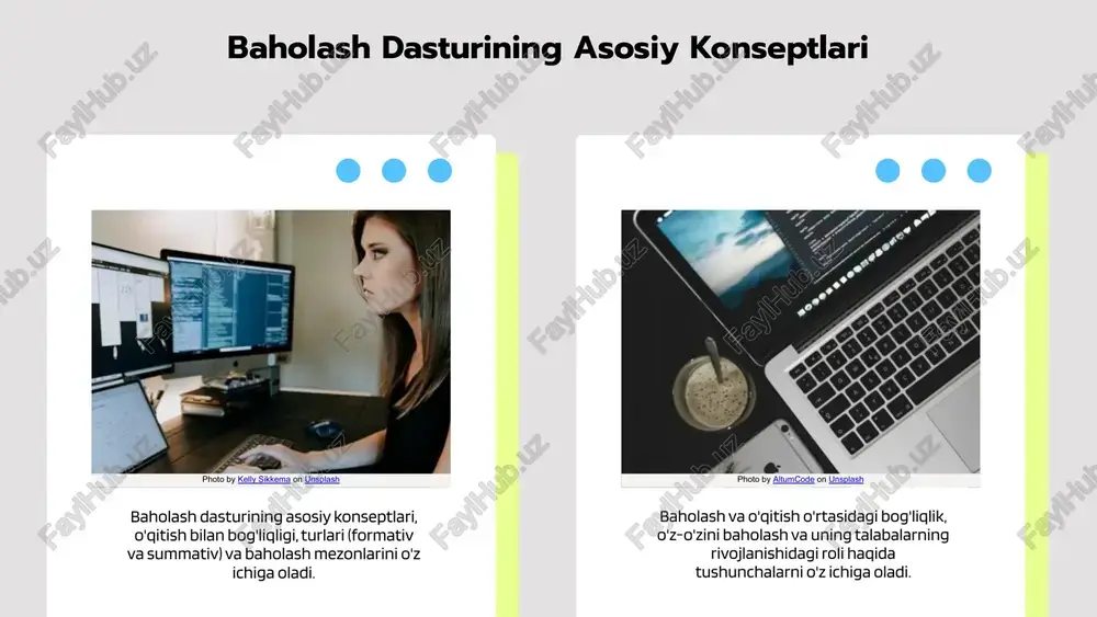 erfaol metodlar va texnologik integratsiya muhim. malaka oshirish va resurslarni kengaytirish taklif qilinadi. amaliy tatbiq va nazorat baholash tizimlarini takomillashtirish va doimiy monitoring ta'lim sifatini oshiradi. kelajakda ta'lim sifatini yaxshilash uchun mazmun, strategiyalar va nazorat tizimlarini rivojlantirish zarur. 01 02 03 xalqaro ta'lim baholash amaliyotlari xalqaro ta'lim baholash amaliyotlari ta'lim sifatini o'lchashda muhimdir. pisa, timss va pirls kabi dasturlar ta'lim tizimlarini dunyo bo'ylab taqqoslash imkonini beradi, siyosatlarni shakllantiradi va ta'lim sifatini yaxshilashda yordam beradi. photo by jefferson santos on unsplash afzalliklar 1 ta'lim sifatini oshirish xalqaro baholash amaliyotlari ta'lim sifatini baholash va yaxshilash imkonini beradi, muhim muammolarni aniqlash va ta'lim tizimining samaradorligini oshirish uchun asosiy ko'rsatkichlarni taqdim etadi. 2 ta'lim tizimlarining taqqoslanishi ushbu amaliyotlar yordamida turli mamlakatlarning ta'lim tizimlari o'rtasida taqqoslash imkoniyati yaratiladi, bu esa eng yaxshi amaliyotlarni o'zlashtirish va muhim o'zgarishlarni amalga oshirishga yordam beradi. 3 o'quvchilarning yutuqlarini baholash xalqaro baholash natijalari o'quvchilarning bilim va ko'nikmalar darajasini aniqlashga yordam …