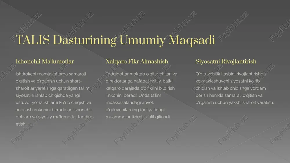 talis xalqaro baholash dasturi: mazmun va mohiyat - Page 4