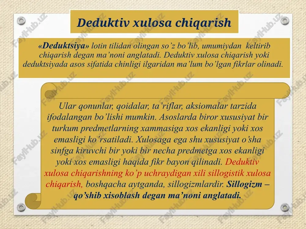 deduktiv xulosa chiqarish va uning turlari - Page 4