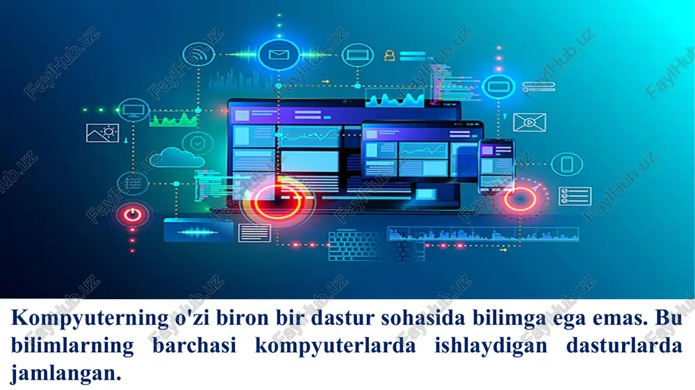 va kesh, protsessor, tashqi qurilmalar); • dasturlarni bajarish uchun ishga tushirish; • barcha turdagi yordamchi xizmat operatsiyalari; • turli ichki qurilmalar o'rtasida axborot uzatish; • periferik qurilmalar (displey, klaviatura, disk drayvlar, printer va boshqalar) ishlashini dasturiy ta'minot. ms dos operatsion tizimi u quyidagi asosiy modullardan iborat: • asosiy kiritish/chiqarish tizimi (bios); • yuklash bloki ( boot rekord ); • asosiy kiritish/chiqarish tizimini kengaytirish moduli (io.sys); • uzilishlar bilan ishlash moduli (msdos.sys); • buyruq protsessori (command.com); • ms dos utilitlari. 19.07.2023 26 xulosa qilib shuni aytish mumkinki image1.jpeg image2.jpeg image3.jpeg image4.jpeg image5.png image6.jpeg image7.jpeg image8.jpeg image9.jpeg image10.jpeg image11.jpeg image12.jpeg image13.png image14.jpeg image15.png image16.jpeg image17.jpeg image18.jpeg image19.jpeg image20.jpeg image21.jpeg image22.jpeg image23.jpeg image24.jpeg image25.jpeg image26.jpeg image27.jpeg image28.jpeg image29.png image30.jpeg image31.png image32.jpeg image33.jpeg image34.png image35.png image36.jpeg +9) a eet. @ ane metts © i 2k cobol typeserini” javascript os turko paseal rughy python java obj-c petphi c++ php c# perl basic 3 oo ts …