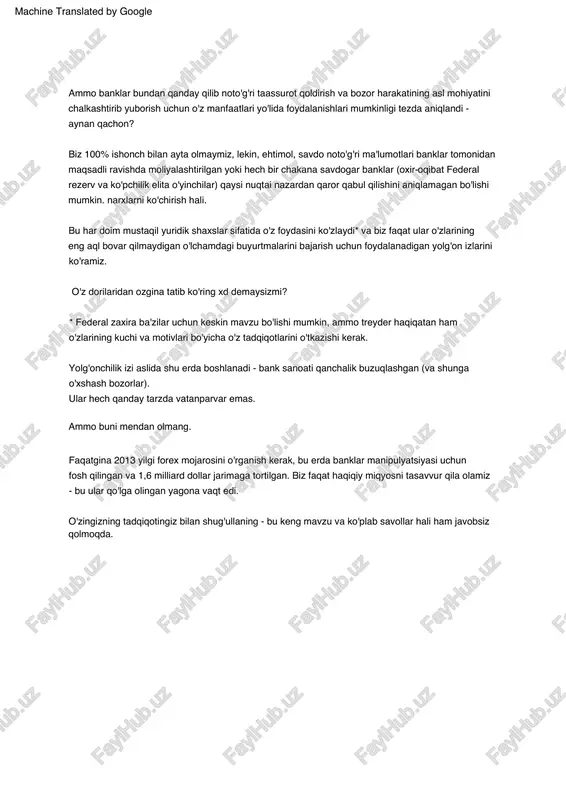 b: 2 - nima qilmaslik kerak - chakana savdo uslubining qisqacha mazmuni machine translated by google ammo bu haqiqat - savdo qilish pulingizni depozit qilish, maksimal kaldÿraçdan foydalanish va faqat doji asosidagi savdoni topish kabi oddiy ish emas. tasavvur qiling-a, faqat 1 daqiqalik doji asosidagi savdo. hech qanday tajribaga ega bo'lmagan yangi treyder qattiq stop loss bilan osongina g'alaba qozonishi mumkin. bunga hech qachon yo'l qo'yib bo'lmaydi va likvidlikdan boshqa narsa emas texnik tahlilga ko'ra, doji xaridorlar va sotuvchilar o'rtasidagi muvozanatni ifodalaydi, bu qarorsizlik va potentsial o'zgarishlarni ko'rsatadi. bu chakana savdogarlarga o'rgatilgan birinchi narsalardan biridir. "bolg'acha sham" yoki "osilgan odam" kabi boshqa nomlar bilan ham tanilgan (bu nomlarni kim o'ylab topganiga hayronman xd) yoki ba'zan "pin bar" deb ataladi. birinchidan, eng keng tarqalgan shamdon naqshlari - doji: tuzoq. chakana sotuvchilar ham, muassasalar ham ushbu shakllanishdan ma'lumot olishadi, ammo mutlaqo boshqa sabablarga ko'ra. shaxsan o'zim uchun - manipulyatsiyaning haqiqiy hajmini dastlabki …