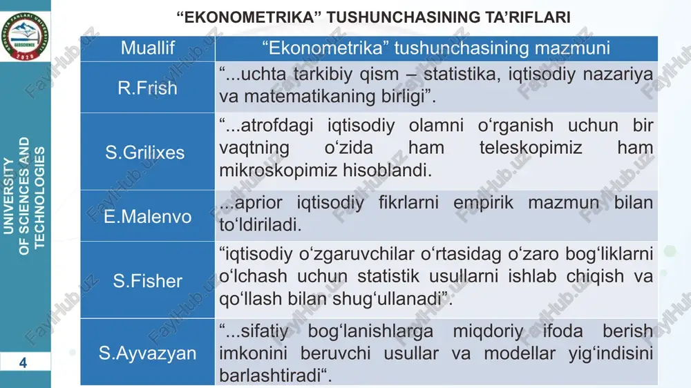 jarayonidir. 12 university of sciences and technologies e’tiboringiz uchun rahmat! image1.emf oleobject1.bin image2.jpeg image3.png image6.jpeg image4.jpg image5.jpeg oleobject2.bin image7.png image8.png image9.png image10.jpeg image11.png image12.png image13.jpeg a \s “ nae /docprops/thumbnail.jpeg ekonometrik modella shtirish ‘asoslar]