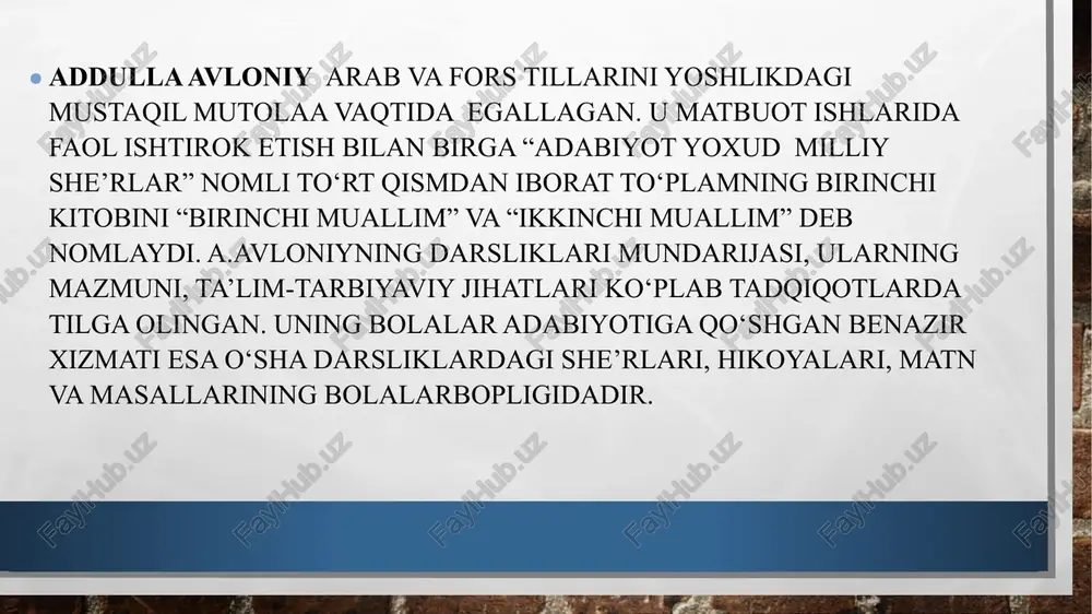 mga” she’riy to‘plamlari bosildi. zero, g‘afur g‘ulomning bolalarga atalgan asarlarisiz o‘zbek bolalar adabiyotini tasavvur qilib bo‘lmaydi. g‘afur g‘ulom mutafakkir va faylasuf shoir sifatida bolalar yurt kelajagi ekanini, ularning kamoli xalq kamoli ekanini his qiladi, shu tuyg‘ularni she’rlarida goh bola bo‘lib, ularning dunyosini yoritsa, goh kattalarning bolalarga munosabatlarini aks ettirdi. g‘afur g‘ulom bolalar uchun yaratgan asarlarning yana bir qirrasi ulardagi hayotga endigina kirib kelayotgan yosh bola obrazining o‘ziga xos shakl va yo‘sinlarda tasvirlanishi bilan xarakterlidir. “qushchalar she’ri”, “dadam va men”, “o‘ylashni o‘rganamiz”, “kekkaymachoq sobirjon”, “ahmadjon – fotograf”, “chaqchaqlashaylik” she’rlarida yosh bolaning o‘ziga xos ma’sum, beg‘ubor, samimiy dunyosi yaratiladi. “o‘ylashni o‘rganamiz” she’rida muxtorjon olti yashar singlisi munisxon bilan o‘ylash haqida suhbatlashadi, unga o‘ylashni o‘rgatmoqchi bo‘ladi: – mana, men o‘ylayapman... – nimani o‘ylayapsan? – juda ko‘p o‘ylayapman: morojniydan tog‘ bo‘lsa. nuqul gilos bog‘ bo‘lsa, bir qozon qaymoq bo‘lsa, tuyaday pishloq bo‘lsa... bu – o‘g‘il bolaning beg‘ubor dunyosi, cheksiz-chegarasiz xayollarining bir qirrasi. darhaqiqat, muzqaymoqni …