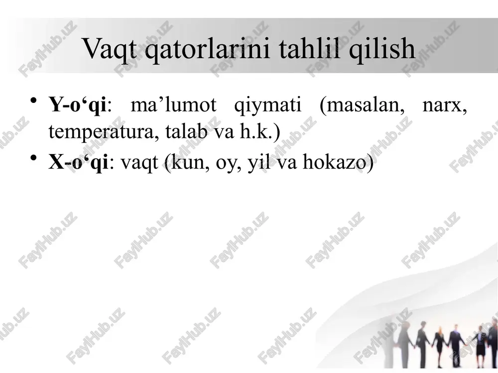 tokenlar) ro‘yxati. kompyuterlar so‘zlarni tushunmaydi, faqat raqamlarni tushunadi. vocab orqali so‘zlarni raqamga aylantirib, neyron tarmoqlarda ishlatish mumkin. ko'pdan ko'pga (misol) 2. model tuzilishi encoder (input taraf) kiruvchi: [i, am, a, student] → [x₁, x₂, x₃, x₄] har bir so‘z embedding(joylashtirish) qilinadi lstm (uzoq qisqa muddatli xotira) bu ketma-ketlikni o‘qib, hidden state hosil qiladi decoder (output taraf) boshlanadi: token bilan har bir qadamda oldingi chiqishni oladi va keyingisini bashorat qiladi oxirigacha: "men", "talabaman", " " ko'pdan ko'pga (misol) 3. model diagrammasi- encoder: x₁ →──┐ ▼ x₂ →─[lstm]──▶ h (hidden state) ▲ x₃ →──┘ ko'pdan ko'pga (misol) 3. model diagrammasi- decoder: ──▶ [lstm] ─▶ "men" ▲ "men" ─┘ ─▶ "talabaman" ─▶ " " lstm lstm - bu ma'lumotlardagi uzoq muddatli bog'liqlikni yaxshiroq saqlay oladigan takroriy neyron tarmoq (rnn) turi. ular oddiy rnn larga qaraganda ancha murakkab tuzilishga ega bo'lib, ular kirish, chiqish va unutish shlyuzlaridan iborat bo'lib, ular ma'lumotni yashirin holatdan tanlab …