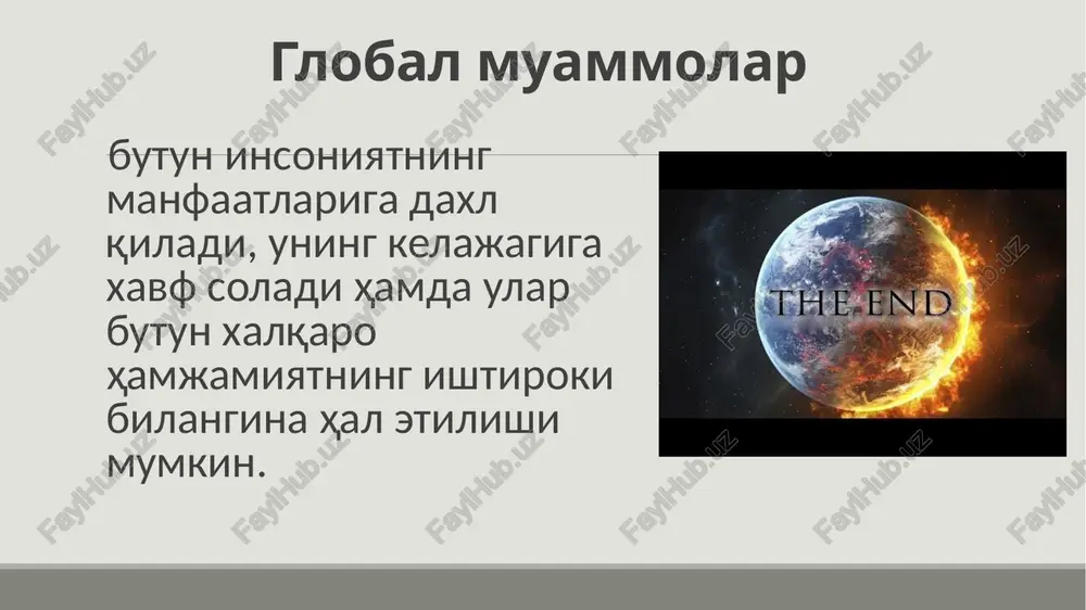 - jinoyatchilik va antiijtimoiy xulq-atvorning boshqa shakllari (fohishalik, ichkilikbozlik, giyohvandlik va boshqalar); - ta'lim va ijtimoiy ta'limot muammosi; - madaniyat va axloqni saqlash muammolari va boshqalar. terrorizm dastlab terror siyosiy ta'sir metodi sifatida ulug' frantsuz inqilobi davrida radikallar tomonidan siyosiy raqiblarni qo'rqitish maqsadida qo'llanilgan. boshqacha qilib aytganda, terrorizm – bu to'g'ridan to'g'ri kuch ishlatish metodi orqali siyosiy muammolarni echishning o'ziga xos usulidir. e'tiboringiz uchun rahmat! image1.jpeg image2.jpeg image3.png image4.png image5.png image6.png image7.png image8.png image9.jpeg image10.jpeg image11.jpeg image12.jpeg image13.jpeg image14.jpeg image15.jpeg image16.jpeg image17.jpeg image18.jpeg 1968 r. he gonee 100 uehob cooctbehhbiii g1o>ket tpahcckyjibtyphbii he(opmasibhbiii bhe mojmthkh. a. tlequen: «he benknii 3ecb tiphhaj.1eaht k hhm, he bce, punaiiexamue kk hhm, 3ecb». shepretuyeckan npo6nema m anephan pheprha mruaposhepra teppoph3m -yrposr ybnobeyectby it /docprops/thumbnail.jpeg toner thogner aranenunncn iwtawowi gannap rabeapacn 7-mab3y. [nogannawys 8a rno6an yammonapnnnr ancaduli muxatnapy