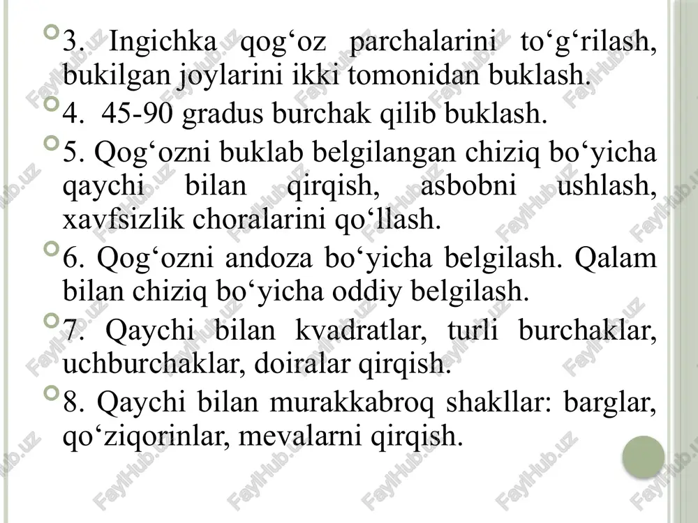 qog’ozvakarton bilan ishlash darslari nitashkilotish metodi kasi - Page 4