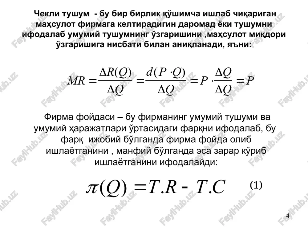 raqobatlashgan bozordagi firmalar faoliyati - Page 4