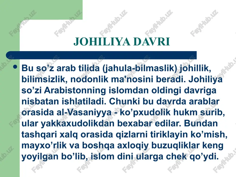 o’chib borganlar islom tarixida «muhojirlar» («ko’chib kelganlar»), islomni qabul qilgan yasribliklar esa «ansorlar» («yordamchilar») deb nom oladilar. shu davrdan e'tiboran yasrib shahri madina («payg’ambar shahri») nomi bilan ataladigan bo’ldi. musulmon yil taqvimi ham ana shu sanadan boshlanadi. keyinchalik islom adabiyotida makka va madina islomning muqaddas markazlari sifatida «makkai mukarrama»va «madinai munavvara» deb ataladigan bo’ldi. 623-630 yillarda muhammad alayhissalom makka shahri uchun bir necha bor o’z raqiblariga qarshi urushlar olib bordi. u 630 yilda makkaga 10 ming kishilik qo’shin bilan bosib boradi. makka sardori abu sufyon nochorlikdan taslim bo’lib, islom dinini qabul qiladi. uning o’g’li muofiya payg’ambarning noiblaridan biri bo’ldi. 632 yil 25 yanvarda makkai mukarramaga so’nggi hajga safar qilgan muhammad qattiq betob bo’lib qoladilar. u kishi betobligida ka'ba masjidida imomlikni o’tashni qaynotalari abu bakrga topshirdilar. (622 yilda xadicha vafotidan so’ng muhammad alayhissalom abu bakrning qizi oyshaga uylangan edilar.) muhammad alayhissalom o’limi oldidan quyidagilarni aytgan: «dunyoda barcha insonlar barobardir. nasb, rang …