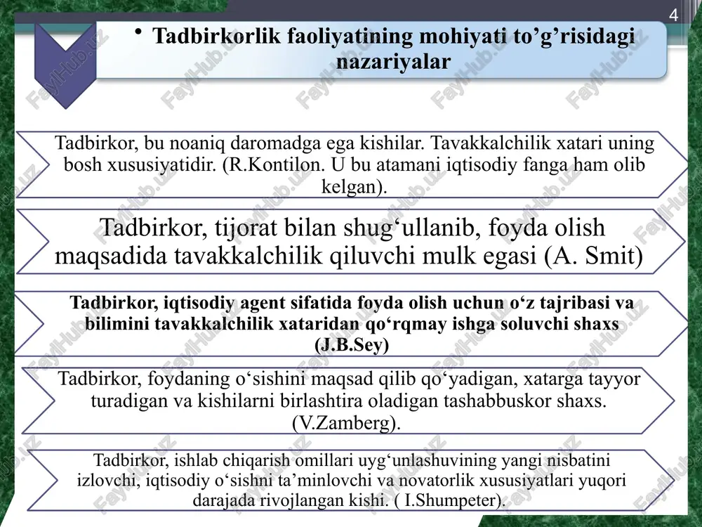 tarmoq bo'ysunuviga qarab: -sanoat ishlab chiqarish asosiy kapitali; -boshka tarmoq asosiy kapitali; -noishlab chiqarish asosiy kapitali. 3. foydalanishiga qarab: -foydalanishdagi asosiy kapital; -foydalanishdan olib qo'yilgan asosiy kapital. 4. turi buyicha: -binolar, inshootlar, uzatish moslamalari, mashina va uskunalar, transport kapitali, asbob uskunalar, er, xo'jalik inventarlari, ishchi va mahsuldor hayvonlar, ko'p yillik ekinlar va boshqa asosiy kapital. 5. mulkiy egaligiga qarab; -o'ziga tegishli asosiy kapital; -ijaraga olingan asosiy kapital. ishlab chiqarish jarayonida asosiy kapitaldan foydalanish samaradorligi ko'rsatkichlarini quyidagicha guruh mumkin: umumiy va qiymat, xususiy va natural ko'rsatkichlar. birinchi guruh - umumlashtiruvchi va qiymat ko'rsatkichlari bo'lib, ular asosiy fondlarning turli guruhlarini dinamika va statikada baholash, tahlil qilish, zahiralarni aniqlash va bashorat qilish imkonini yaratadi. bunday ko'rsatkichlarga fond qaytimi, fond sig'imi, fond rentabelligi va boshqalarni kiritish mumkin. ikkinchi guruh - xususiy va natural ko'rsatkichlar bo'lib, ko'proq asosiy ishlab chiqarish fondlarining faol qismi - ishchilar, mashina va asbob-uskunalardan foydalanishini aks ettiradi. bu ko'rsatkichlar orqali asosiy …