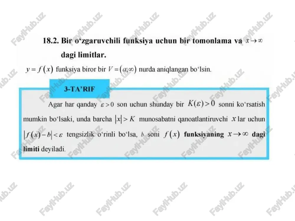 bir o'zgaruvchili funksiya limiti - Page 4