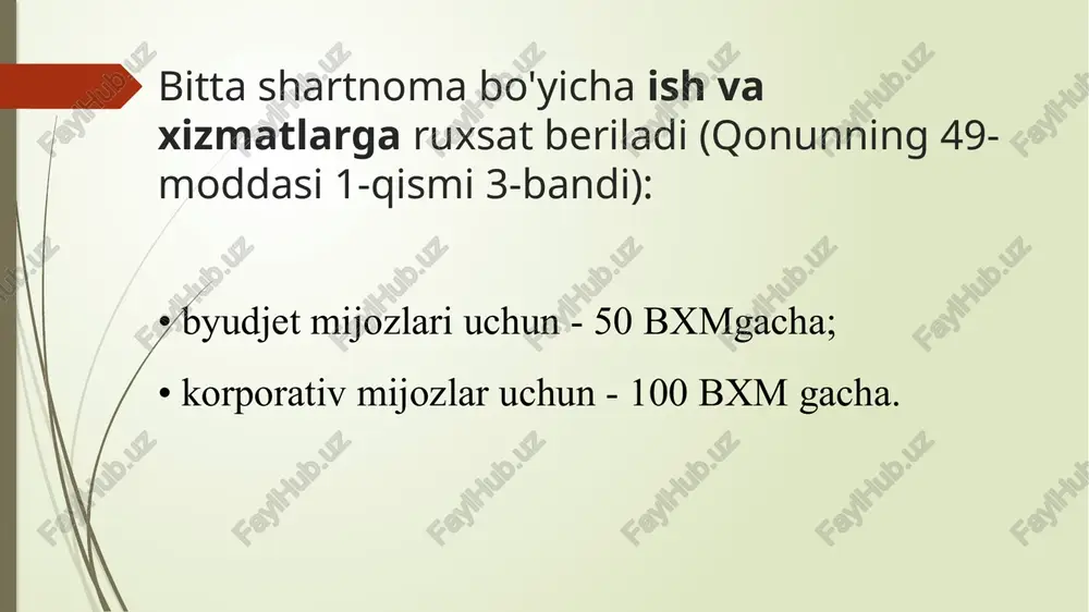 rea xnmuueckne poayerel xumuecke ‘soni: 100 dona min/maks to‘plam: 50-100 dona ‘yetkazib berish muddat boshlanish sanasi: 07.03.2023 00:40 10 flere ‘tugash sanasi: 22.03.2023 00:40 tovar markasi: uncrone ishlab chiqaruvehi: ys6exucrat ishlab chiqaruvchi yabek/ictah ‘mamlakat: litsenziyaga egaligi: yo"9 mahalliy ishlab yo'q chiqaruvehi: yaroglilik muddati: 1 mecau, kafolat muddati: 1 mecau, ‘tovar ishlab chigarilgan yil: 02.12.2022 texnik parametriar sancrons newoqvoxc 480rp motown opmyna ‘cuarau ea kynai yetkazib berish hududlari va tumanlari: anavatickan o6nacte byxapcxan o6nacre apxnaaxckan o6nacte kaumcagapeuncxan o6nacte /docprops/thumbnail.jpeg 54-mavzu. elektron do‘kon orga davlat xaridlarini amalga oshirish