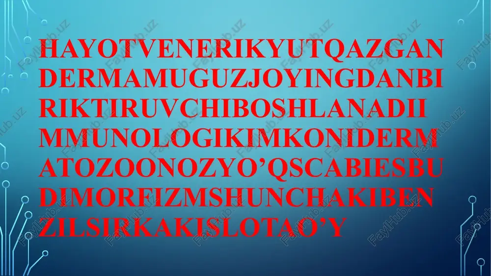 3—6 oyligidayoq boshlanib, bunda ko‘shshcha terining yuz qismi (yonoq sohasi) zararlanadi. shishib qizargan teri sohasida paydo bo‘lgan tugunchalar, pufakchalar va chaqalar teri ostida madda to‘planishiga olib keladi. terining ustki yuzasi esa suvlashib turadi boshning soch qismida paydo bo‘lgan pufakchalar tezda yiringchaga aylanadi. gush jarayoni vaqt o‘tishi bilan tanaga tarqaladi, ayniqsa so‘ya va oyoqlarni zararlaydi. shu tufayli katta yoshdagi kishilarda. asl gush ikki qo‘l va ikki oyoqda simmetrik joylashgan bo‘lib, yuz terisida deyarli kuzatilmaydi. seboreyali gush. ekzemaning mazkur turi tananing yuqori qismida, ko‘nincha boshning sochli qismi, quloq terisi va uning atrofida, yuz terisi, ko‘krak va elka sohasida joylashadi. zararlangan terining tashqi ko‘rinishi seboreya kasalligini eslatadi. shu sababli ko‘pgina olimlar seboreyali gush deganda seboreya bilan gushning birga uchrashini tup!unishadi. birots gushning bu turida bemor bolalarning aksariyatida terining suvlanib turishi va mikrovezikulalar kuzatilmaydi va shu bilan asl gushdan farv; qiladi. gushni davolash kompleks holda olib borilishi lozim: gistaminga qarshipreparatlar, kalsiy tuzlari, vitaminlar, tinchlantiruvchi …