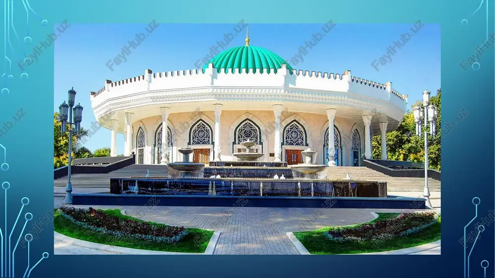 yi” o°zbekiston davlat tarixi muzeyiga aylantirildi. rekvizitlari: o°zbekiston, 100029, toshkent shahri, sharof rashidov shohko‘chasi ntel:239- 10-83 faks:239-44-25 direktor: tarix fanlari doktori ismoilova jannat hamidovna /docprops/thumbnail.jpeg —..