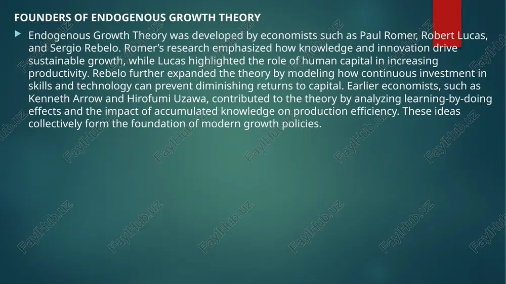 tize policies that foster knowledge creation and technological advancements to remain competitive. by embracing the principles of endogenous growth, nations can achieve sustainable and inclusive economic prosperity. image6.png image7.jpeg image8.jpeg image2.png image3.png image4.png image5.png knowledge innovation human capital sf er sa international, vfade . a! < gh sout oe : nei /docprops/thumbnail.jpeg the theories endogenous economic growth