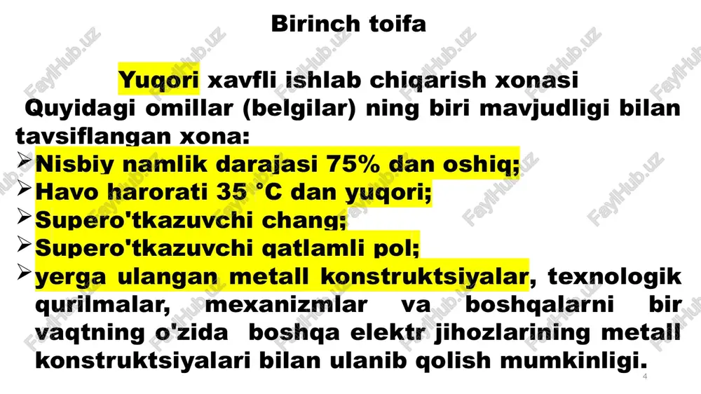 cha aniqlanadi. 8=1;/2nx? yerning tok oqib o‘tishi mumkin bo‘lgan hajmida elektr ogib o‘tish maydoni hosil bo‘ladi. doimiy elektr tokida, shuningdek, sanoat chastotasidagi (50gs) o‘zgaruvchan toklarda bir xil muhitda tarqalayotgan elektr tokining statsionar elektr maydoni deb qarash mumkin. uni bu maydonning kuchlanishi e(v/m) tok zichligi 5 (a/m2) bilan 5=e/p nisbatan bog‘langan va bu om qonunining differensial for- mada ko‘rinishini tashkil qiladi. bunga asoslanib, shu maydondagi xohlagan nuqtani, masalan, a nugtasini, potensialini aniqlash oson. o= fau x bunda du-dx alinlikdagi elementar yer qatlamidagi kuchlanishning kamayishi. buni quyidagicha aniqlash mumkin: du = edx=8pdx= 2? ax 2m unda a nuqtaning potensiali = lede 10 ° 2n po 27 bu maydonning minimal potensiali, ya’ni umuman cheksizlikda bo‘lishi kerak edi, amalda esa 20 m masofada bo‘ladi. maydonning maksimal potensiali x=r bo‘lganda, ya’ni yerga ulagich bilan yer tutashgan zonada bo‘ladi. 3 = 13 p/(2nr) warosoe hanpmkehne.hanp=kehue wara - 3to hanpaxehhe mexay toukamm 3em7m, obycnobnehhoe pactekahnem toka 2ambikahma …