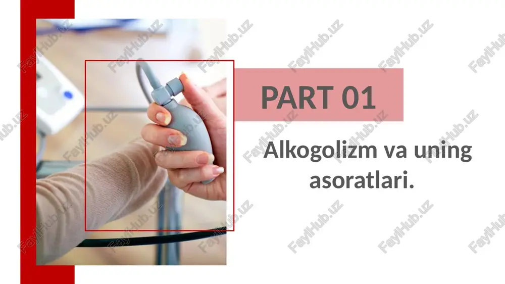 anol metabolizmi: homila jigarida asetaldegidni parchalaydigan fermentlar (asetaldegid dehidrogenaza) yetarlicha rivojlanmagan. bu esa toksik moddalar to‘planishiga olib keladi. alkogolning homila rivojlanishiga farmakologik ta'siri a) markaziy nerv tizimi (mnt) toksikligi: etanol glutamat va gaba neyrotransmitterlarining balansini buzadi. bu homilaning miyasidagi nerv hujayralarining rivojlanishini sekinlashtiradi va ularni nobud qiladi. oksidativ stress va hujayra membranasining shikastlanishiga olib keladi, bu esa mikrosefaliya (kichik bosh) va nevrologik buzilishlarni keltirib chiqaradi. b) jismoniy rivojlanishga ta’sir: etanol hujayra bo‘linishi va differentsiatsiyasini sekinlashtiradi, natijada yuzning maxsus deformatsiyalari, past tana vazni va organlarning noto‘g‘ri shakllanishi kuzatiladi. alkogolizmni davolashda farmakologik usullar a) vitamin va mikroelement terapiyasi: tiamin (b1 vitamini): homilada korsakoff sindromi va vernike ensefalopatiyasining oldini olish uchun ishlatiladi. etanolning metabolizmi natijasida yuzaga keladigan neyrotoksik asoratlarni kamaytiradi. folat kislota: homilaning neyron nayini shakllanishini qo‘llab-quvvatlaydi va tug‘ma nuqsonlarni oldini oladi. antioksidantlar (vitamin c, e): oksidativ stressni kamaytiradi va hujayra membranalarini himoya qiladi. b) gepatoprotektorlar: ursodeoksixol kislotasi (udca): onada jigarni himoya qiladi, …