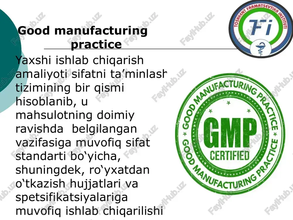 yaxshi ishlab chiqarish amaliyoti(gmp) - Page 4