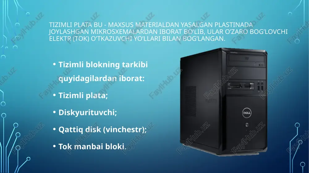 bn 5-217-00617-x (sssr), isbn 0-19-853913-4 (buyuk britaniya). e’tiboringiz uchun rahmat! image2.png image3.png image4.png image5.png image6.jpeg image7.jpeg image8.jpeg kompyuterning asosiy qurilmalari monitor protsessor ( sichqoncha webcam speakers webcam ey monitor § — headphone = /docprops/thumbnail.jpeg termiz davlat universitett ismaliy matematira va matematikavainformatika tain yonaush 2a guroh talabas! kompyuter taninottfanidan komp trea sine ana ek rial ash” “taqdimote