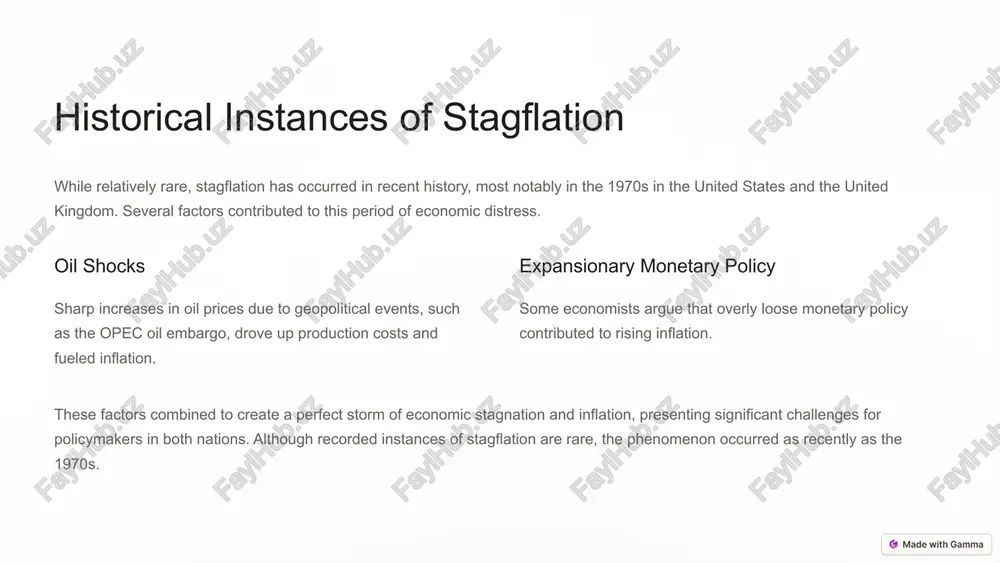 . understanding the nuances of inflation is crucial for making informed economic decisions. key points to remember: stagflation is a challenging combination of economic stagnation and inflation. hyperinflation can have devastating consequences on economies and societies. negative inflation (deflation) can lead to decreased consumer spending and economic recession. by grasping these key concepts, economic students can better navigate the complexities of inflation and its impact on the global economy. 11 mixed empirical evidence: the absence of a universal relationship early research initial studies struggled to find any consistent connection between inflation and economic growth, indicating the complexity of the relationship. recent findings more recent analyses involving numerous countries found varied results, with no causal relationship in some nations, bidirectional causality in others, and unidirectional causality in the remainder. 12 negative impacts of inflation on economic growth negative correlation some cross-country studies have demonstrated that inflation negatively affects economic growth. this …