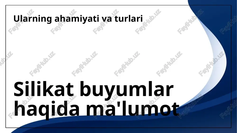 atida xizmat qiladi. bu mahsulotlar, xalq xoʻjaligida keng qo'llaniladi va ularning sifatli ishlab chiqarilishi muhim ahamiyatga ega. shuningdek, elektrokimyoviy jarayonlar, atrof-muhitga ta'siri kam bo'lgan energiya manbalaridan foydalanishga imkon beradi. bu, ishlab chiqarish jarayonlarini yanada samarali va ekologik toza qilishga yordam beradi. xlorva natriy ishqorini ishlab chiqarish jarayoni, sanoat uchun juda muhimdir. bu jarayon, toza xlor va natriy gidroksid ishlab chiqarishga imkon beradi, bu esa turli xil kimyoviy mahsulotlar uchun asosiy xom ashyo hisoblanadi. silikat buyumlarining ahamiyati xalq xoʻjaligidagi roli silikat buyumlar va ularning foydasi silikat buyumlar, masalan, keramika, chinni va shisha, xalq xoʻjaligida muhim o‘rin tutadi. ular qurilish, san’at va kundalik hayotda keng qo‘llaniladi. silikat materiallari barqaror va uzoq muddatli bo‘lib, ularning ishlab chiqarilishi iqtisodiy samaradorlikni oshiradi va atrof-muhitga ta’sirini kamaytiradi. silikat buyumlarining ekologik ta'siri silikat buyumlarining ishlab chiqarilishi ko‘plab ekologik masalalarga olib kelishi mumkin. ularning ishlab chiqarish jarayonida energiya iste'moli va chiqindilar muhim ahamiyatga ega. shu bilan birga, to‘g‘ri …