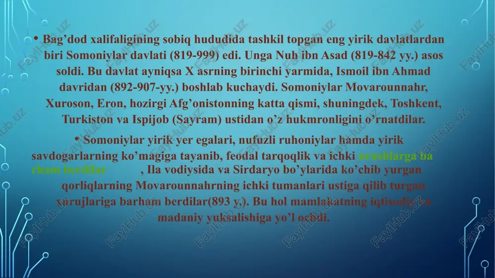 nonim «tavorixi guzida» («nusratnoma»), muhammad solih «shayboniynoma», zahiriddin bobur «boburnoma», abulg’ozi bahodurxon «shajarayi tarokima», «shajarayi turk va mo’g’ul», munis va ogahiy «firdavs ul-iqbol», mirzo olim toshkandiy «ansob as-salotin». image3.jpeg image2.png /docprops/thumbnail.jpeg