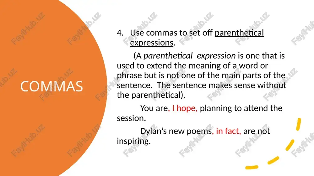 indirect quotation. a direct quotation begins with a capital letter. briana asked, “when do we get our assignments?” other marks of punctuation, used with quotation marks, are placed according to these rules. commas and periods are always placed inside the closing quote marks. “the concert tickets are sold out,” mary said, “and i had hoped to go.” colons and semicolons are placed outside the closing quotation marks. ms. johnson said, “a stitch in time saves nice”; however, i’ll admit i never really understood what that saying means. the end this is not all there is to punctuation, but it will get you started. image1.jpeg image2.jpeg image3.jpeg image4.jpeg image5.jpeg image6.jpeg image7.jpeg image8.jpeg image9.jpeg image10.jpeg image11.jpeg image12.jpeg image13.jpeg image14.jpeg co-ordinating conjunctions ‘they gv lal importance the words or vnc they annac examples : me-siving | hearted | saving green lett. eyed handed dais . oe hhyy bho, gey, ko yy benny hhyy …