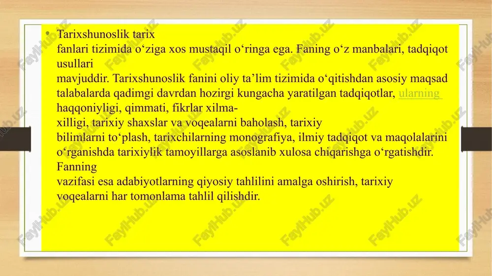 nishning „buxoro amirlarining tarjimai hollari“ va boshqalarda muayyan maʼlumotlarni umumlashtirishga, fakt va tarixiy jarayonlar bayonida tahliliy yondashuvga boʻlgan harakatlar kuzatiladi. eʼtiboringiz uchun rahmat!!! image7.jpeg image3.png image4.png