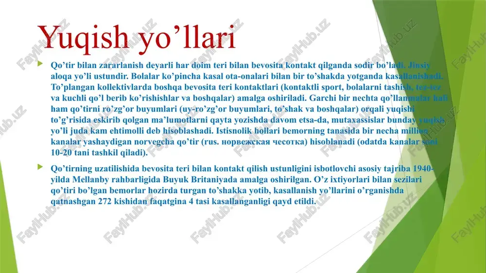 abitsid ta’siri tufayli qo’tirni davolash uchun afzal bilinadigan dori hisoblanadi. aqshda permetrin 1989 yildan buyon qo’tirni davolash uchun ishlatiladi. bu preparat ham faol kanalarni, ham ularning tuxumlarini nobud qiladi (95% hollardan ko’prog’ida tuzalib ketish). rossiyada permetrin preparati «medifox» (5% va 20%) nomi ostida ro’yxatdan o’tgan, ammo uning sifati xorijiy permetrindan (5%) ancha past. sintetik piretroid spregalning tarkibiga kiradi. spregal — frantsuzcha preparat. boshlang’ich ta’sir qiluvchi modda esdepaletrin, bo’g’imoyoqlilar nerv membranasining kation almashuvini buzadigan neyrotoksik zahar. ikkinchi komponent — piperonil butoksid — esdepaletrin ta’sirini kuchaytiradi. preparat kechasi yuz va boshning sochli qismi terisi yuzasidan tashqari butun tanaga 20-30 sm uzoqlikdan sepiladi. agar qo’tir kanalari yuzda aniqlansa, dori bilan paxtani namlab, yuz artiladi. 12 soat o’tgach sovun bilan yaxshilab yuvinish kerak. 3) lindan rossiya federatsiyasida yakutin sifatida ro’yxatga olingan bo’lib, sotuvda deyarli yo’q. dunyoda keng qo’llaniladi, chunki preparat narxi arzon. biroq, 1970 yillardan buyon uning neyrotoksik nojo’ya ta’siri haqida ko’p ma’lumotlar to’plangan …