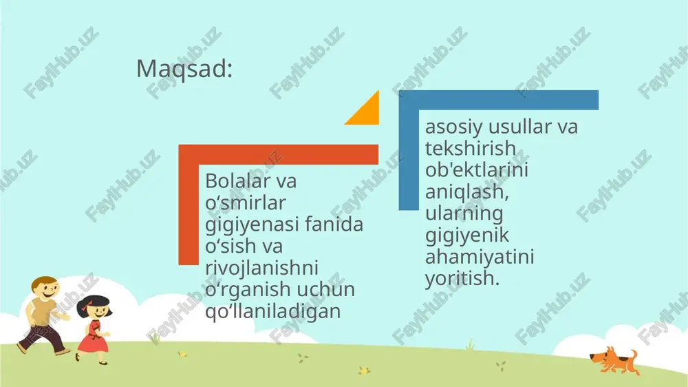 jlanish uchun gigiyenik sharoitlarni yaxshilashda asos boʻlib xizmat qiladi. bolalar va o‘smirlarning o‘sishi va rivojlanishining umumiy qonuniyatlari va xususiyatlari. bolalarni to‘g‘ri tarbiyalash uchun ular organizmining o‘sishi va rivojlanishi asosiy qonuniyatlari va xususiyatlarini bilish zarur. o‘sish va rivojlanish barcha tirik organizmlar kabi odam organizmiga xos xususiyatdir. organizmning har tomonlama o‘sishi va rivojlanishi uning paydo bo‘lgan vaqtidan boshlanadi. bu ikki jarayon murakkab hisoblanib, bir butun va bir- biriga bog‘langandir.o‘sish—tana vazni va hajmining undagi hujayra va to‘qimalar ko‘payishi hisobiga ortib borishidir. o‘sish— bola sog‘ligi va jismoniy harakatlarining eng muhim ko‘rsatkichi hisoblanadi. o‘sishda organizm rivojlanadi va bu holat organizm tuzilishini murakkablashishi yoki to‘qima, a'zolarning morfologik qiyoslanishi demakdir. rivojlanish deganda, o‘sayotgan organizm to‘qima, hujayra va organlarining shakllanishi, ya‘ni bola organizmi hujayralarining takomillashib, o‘smirlik va yetuk yoshdagi odamlarga xos bo‘lgan bir muncha murakkab tizimlarga ega bo‘lishiga aytiladi. rivojlanish tufayli butun organizmning vazifalari va xususiyatlari takomillashadi o‘sish va rivojlanish bir-biri bilan chambarchas bog‘liq bo‘lib, organizmdagi barcha ko‘rsatkichlar …