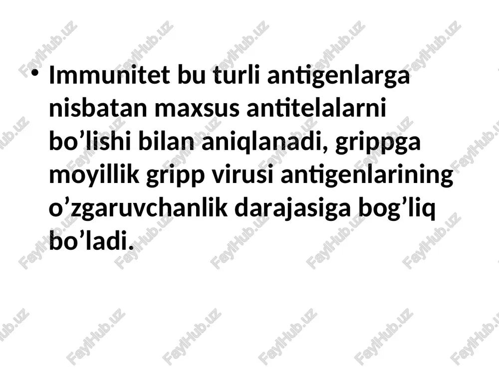 ksigrip — paster-mere (fransiya) firmasining tozalangan inaktivlangan grippoz vaksinasi inflyuvak – solvay pharma firmasining yuqori tozalangan sub’edinik vaksinasi irs-19 - suyuq intranazal yuborish uchun vaksina aerozolda flyuariks - smithkline beecham (germaniya) grippol - fgup «mikrogen», g. ufa gripp virusini yuqishi yuqori guruxiga kiradigan shaxslarga yuqtirish ehtimoli katta bo’lgan shaxslar vrachlar, hamshiralar va statsionarlar, ambulator meditsina tashkilotlari xodimlari. tibbiy muassasalarga tez-tez murojat qilib turadigan aholi yuqori yuqish guruxiga kiruvchi odamlarga yordam beradigan tibbiy va boshqa xodimlar yuqori yuqish guruxiga kiruvchi odamlar oila a’zolariga grippga qarshi har yili maqsadga muvofiq vaksinatsiya o’tkazish tavsiya etiladigan shaxslar grippning spesifik profilaktikasi alfa-interferon (leykotsitar yoki rekombinant). burunga 3-5 tomchi kuniga 2-3 marta 12 yoshdan yuqori bolalarda gripp profilaktikasi uchun remantadin 25 mg kuniga 1 marta yoki arbidol 100 mg kuniga 1 marta 10-14 kun. ko’p kasal bo’ladigan bolalarda grippga qarshi immunoglobulin 0,1-0,2 ml/kg m/o qo’llaniladi. adenovirus infeksiyasi kasallik manbai - bemorlar. kasallikning o’tkir davrida virus burun …
