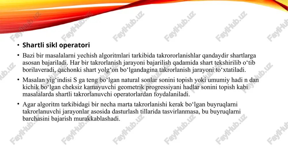 osa: python dasturlash tilida shartli dasturlar yaratish — dasturda mantiqiy qarorlar qabul qilish imkonini beruvchi muhim konseptlardan biridir. ushbu dasturlarda if, else, va elif operatorlari orqali turli shartlarni tekshirib, ular asosida turli amallarni bajarish mumkin. pythonning shartli operatorlari dasturchilarga aniq va sodda dasturlar yozishga yordam beradi, masalan, foydalanuvchi kiritgan qiymatga qarab dastur xatti-harakatlarini boshqarish. shartli dasturlar yaratish python dasturlash tilining asosiy tushunchalari bo'lib, ular yangi boshlovchilar uchun dasturlashni o‘rganishda muhim ahamiyatga ega. o‘zbekistonlik mualliflar tomonidan yozilgan kitoblar va manbalar shartli dasturlarni tushunishga yordam beradigan amaliy misollar va tushuntirishlarni taqdim etadi. ushbu manbalar dasturlashni o‘rganishni boshlaganlar uchun qulay resurslardir. umuman olganda, shartli dasturlar python tilida dastur tuzishda zarur vositadir va ular dasturdagi mantiqiy qarorlarni va shartlarni samarali boshqarish imkoniyatini taqdim etadi. foydalanilgan adabiyotlar: 1. "python dasturlash tiliga kirish" - qobiljonov shavkat ushbu kitobda python dasturlash tilining asoslari, jumladan shartli operatorlar, sikllar va boshqa dasturlash konstruktsiyalarini o‘rganish mumkin. kitobda oddiy va murakkab …