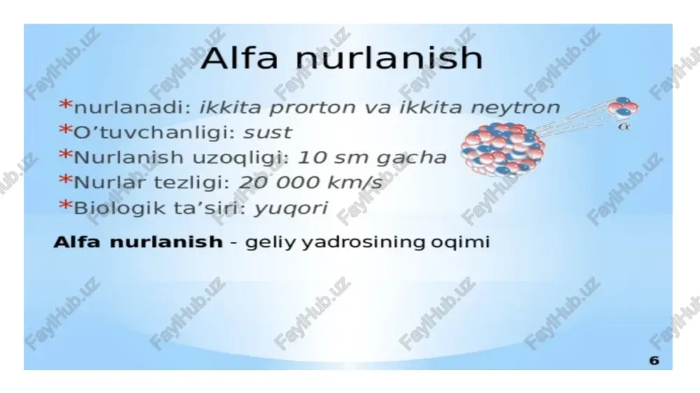 biologik ta‘si determini misol: katarakta, terning murda ‘kuyishi, bepushlik, sch to'kilishi vahokszo © stoxastik * neoplaziyaar, isiy nugsonlar ushbu samaralarning har bit xususiyatlari xos bo‘ladi: deterministik samarala: = bo‘sag‘a doza samarasi mavjudligi (nurlanishning bo‘sag‘adan oldingi dozasi bunday biologik ta’sir ko‘rsatmaydi); - biologik o‘zgarishlar kattaligi nurlanish dozasiga proporsio- naldir. stoxastik samaralar uchun: ~ bo‘sag‘a dozasining yo‘qligi; ta’sir samaraning yuzaga chi datini oshirish bilan o'sib boradi. natijada genetik o'zgarishlar, xavili o'smalar. umr ko'rish muddatining aisaarishi vuzaga keladi. 227/174 © ¢ 100% uchun biologik ta’siming ba’zi search x ‘what word or phrase would you like to search for? where would you like to search? whole words only (case-sensitive sze: [5.74 * 7.86 in] radiation rays tissue bone organs vuhoubudyanbhbie cpejctba 3alumtbi optahob jibixahua k cpectbam 3al{htbi oprahob jbixahha othocatca 1.npotubora3bi (cbunbtpyroluime uv m30smpyro”ine) 2.pecnupartophi; 3, npotmbonbijibhbie tkahebbie macku iitm-1; 4. batho-map/sjiebbie nobaskh.