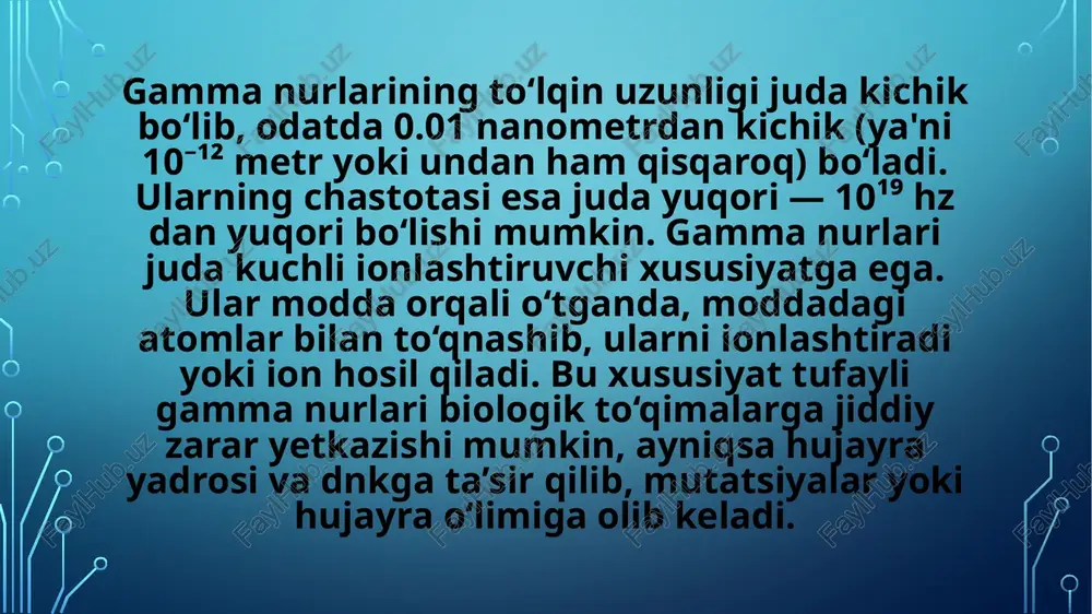 idan xavfsiz foydalanish mumkin bo‘ladi. e’tiboringiz uchun raxmat image2.png image3.jpeg /docprops/thumbnail.jpeg gamma nurlarning modda bilan o°zaro ta'siri