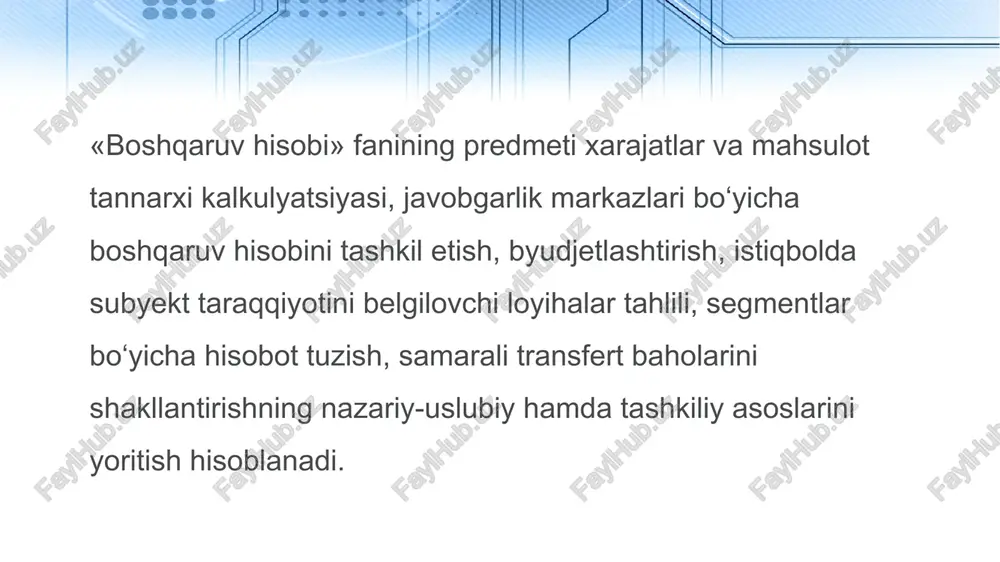boshqaruv hisobi, uning predmeti va metodi - Page 4