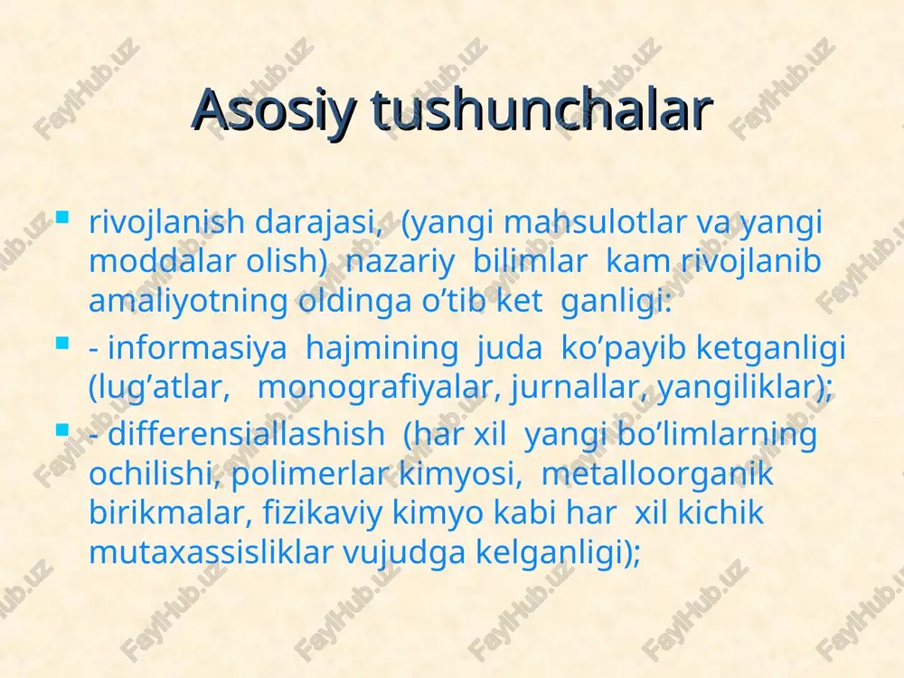 toza modda - bir xil element atomlaridan tuzilgan moddalar. (masalan: rux, faqat rux elementi atomlari dan). faqat bitta modda zarrachalaridan tarkib topgan moddalardir; so2 - faqat so2 molekulalaridan tarkib topgan. aralashmalar aralashmalar - bir necha moddalar zarrachalaridan tarkib topgan moddalardir. shakarning suvdagi eritmasi-saxaroza va suv molekulalaridan tashkil topgan. h’avo-azot, kislorod va boshqa zarrachalardan tashkil topgan. murakkab moddlar murakkab moddalar- ikki yoki undan ortiq komponentlardan tarki topgan moddalardir. kimyoviy birikmalar - elementlarning o’zaro reaksiyalaridan, yoki boshqa birikmalardan, yoki birikmalar va elementlardan hosil bo’ladi. ularning xossalari olingan moddalarning xossalaridan farq qiladi.