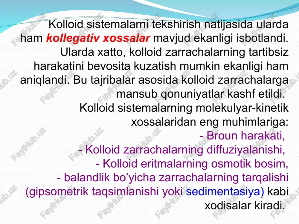 kolloid eritmalarning molekulyar kinetik xossalari - Page 4