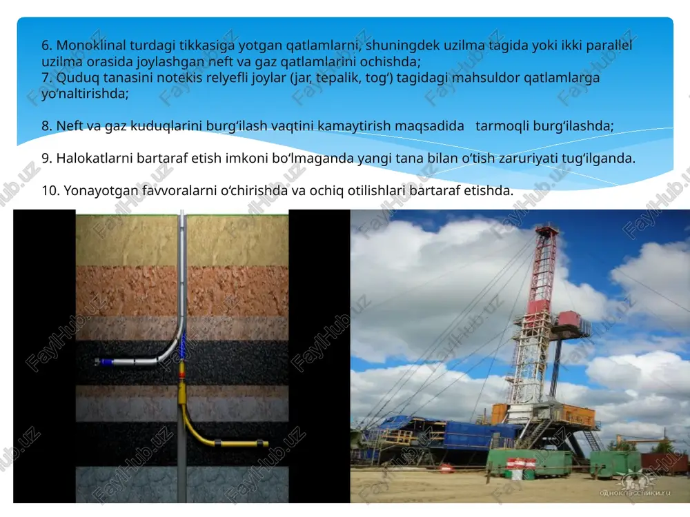 shaytiruvchi moslamasi, ikkinchi rotor hamda zanjirli transmissiyalar bilan jihozlanadi. xulosa ko‘rsatilgan profillarning qulayligi katta radius bilan egrilanishi. bunda keng qo‘llanilayotgan burg‘ilash texnologiyasi va asboblari ishlatiladi. lekin geologik sharoitga, qo‘yilgan vazifalarga ko‘ra boshqa profillar ham joriy etiladi. faqat bunda burg‘ilash texnologiyasi murakkablashadi hamda maxsus asbob-uskunalar ishlatiladi. gorizontal burg‘ilashda asosiy asbob-uskunalar, qiyalashtiruvchi tub dvigateli va telemetrik asbob. qiyalashtiruvchi tub dvigateli bilan vertikal uchastkani ham burg‘ilab o‘tish mumkin. telemetrik asbob gidravlik kanal orqali ma’lumot olib, quduqning yo‘nalishini boshqaradi. bajarish texnikasi ignani sanchishdan oldin tanglay katta teshigining joylashishini tasavvur qilish kerak. teshik proyeksiyasini topish uchun hayolan ikkita bir birini kesib o'tuvchi chiziq o'tkazamiz, biri uchinchi katta oziq tishi o'rtasidan tanglay parallel chokigacha. shu masofa uchga bo'linadi va alveolyar o'siq tomondan masofaning 1/3 qismi mo'ljalida ikkinchi kesib o'tuvchi chiziq o'tkaziladi. shu chiziqlar kesishgan nuqta katta tanglay teshigi proyeksiyasi bo'ladi. ogiz ochib turganda bu teshikka ignani perpyondikulyar sanchib bo'lmaydi. igna qiyalab borishini e’tiborga olib, u teshik …