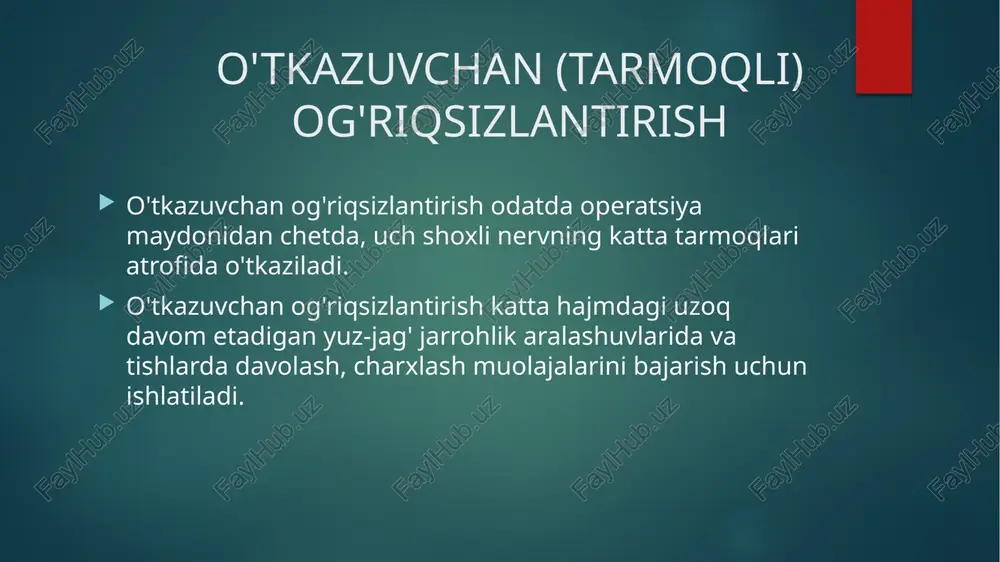o'tkazuvchan (tarmoqli) og'riqsizlantirish - Page 4