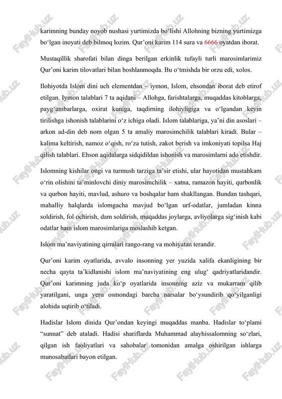 disi shariflarni yig‘ib kitob shakliga keltirish, asosan payg‘ambarimiz alayhissalomning vafotlaridan keyin amalga oshirilgan. keyingi ix asr hadis ilmining “oltin asri”deb shuhrat qozongan. chunki bu asrda hadislarni to‘plash davri o‘tib, endi ularni manbashunoslik va matnshunoslik ilmi qoidalariga muvofiq tahlil va tadqiq etish, ma’lum mazmun asosida tartib berishga kirishildi. hadisshunosliklik deb atalmish jiddiy ilm yo‘nalishi mukammal shakllandi. hadislarni bayon etishda “musnad”, “sahih” va “sunan” deb nomlangan yo‘nalishlar vujudga keldi.bu davrda keyingi asrlar uchun namuna bo‘ladigan ishonchli hadis to‘plamlari yaratildi. butun islom olamida eng nufuzli manba sifatida nom qozongan “qutubi sitta” (“olti kitob”) mualliflari shu davrda yashab ijod etdilar. ular: abu abdulloh ismoil al-buxoriy (810-870), imom muslim ibn al-hajjoj (819-874), abu iso muhammad ibn iso at-termiziy(824-874), abu dovud sulaymon(817-888), ahmad an-nasoiy(830-935), abu iso muhammad ibn yazid ibn mojja(824-886) kabi muhaddislardir. imom buxoriy o‘zlari to‘plagan 600 ming hadisdan 7250 ta eng ishonarli “sahih”larini mazmuniga ko‘ra tasniflab, butkul yangicha tartibdagi hadislar to‘plamini yaratishga erishdi. uning …