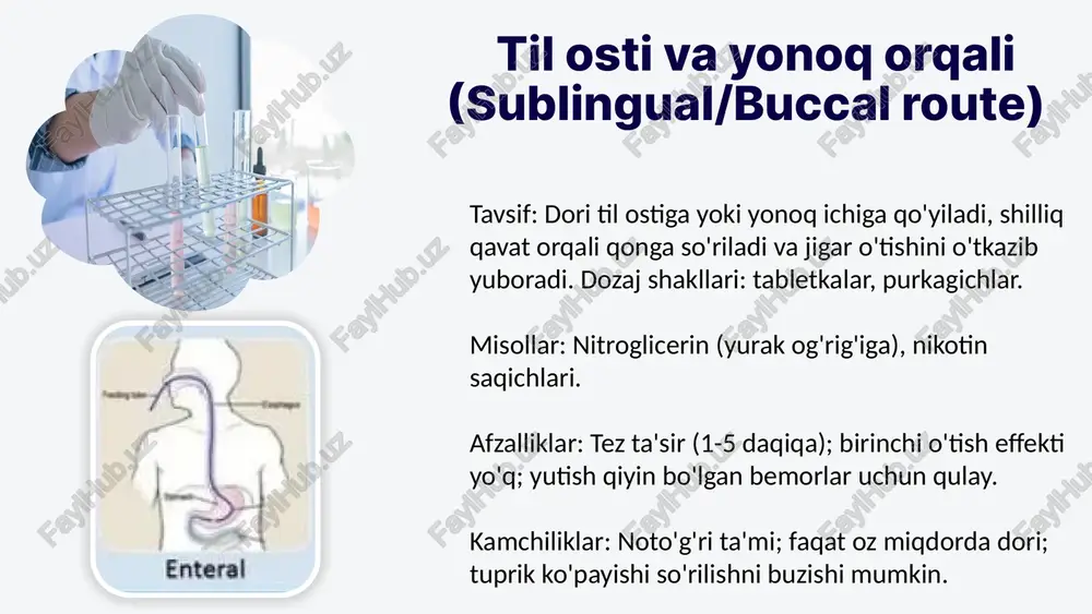 dori vositalarining organizmga yuborish usuli - Page 4