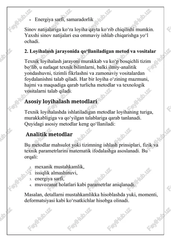 · catia — murakkab aerokosmik va avtomobil sanoati uchun · fusion 360, inventor, creo, t-flex cad cad dasturlari mahsulotni haqiqiy ishlab chiqarishgacha to‘liq ko‘rib chiqish imkonini beradi. texnik hujjat nima? texnik hujjat — bu mahsulot, uskuna yoki tizimni loyihalash, ishlab chiqarish, yig‘ish, sinovdan o‘tkazish, foydalanish va ta’mirlash jarayonlarini tartibga soluvchi muhim hujjatlar to‘plamidir. bu hujjatlar mahsulot haqida aniq, tizimli va tushunarli ma’lumotlar beradi. texnik hujjat mahsulotning sifatli va xavfsiz ishlab chiqarilishi, shuningdek, undan to‘g‘ri foydalanilishi uchun zaruriy shart hisoblanadi. texnik hujjatlar xalqaro (iso, iec), davlat (o‘z dst), sanoat (gost, astm) va korxona darajasidagi me’yoriy talablarga muvofiq tuziladi. texnik hujjatlar — texnik loyihalashning ajralmas qismidir. ular mahsulot haqida batafsil ma’lumot berish, sifatni ta’minlash, xavfsizlikni kafolatlash va foydalanish samaradorligini oshirishga xizmat qiladi. har bir bosqichda to‘g‘ri va sifatli tayyorlangan hujjatlar mahsulot hayot aylanishining barcha bosqichlarini osonlashtiradi va ishlab chiqarish jarayonining izchil amalga oshishiga zamin yaratadi. standart — bu mahsulot, xizmat yoki texnologik …