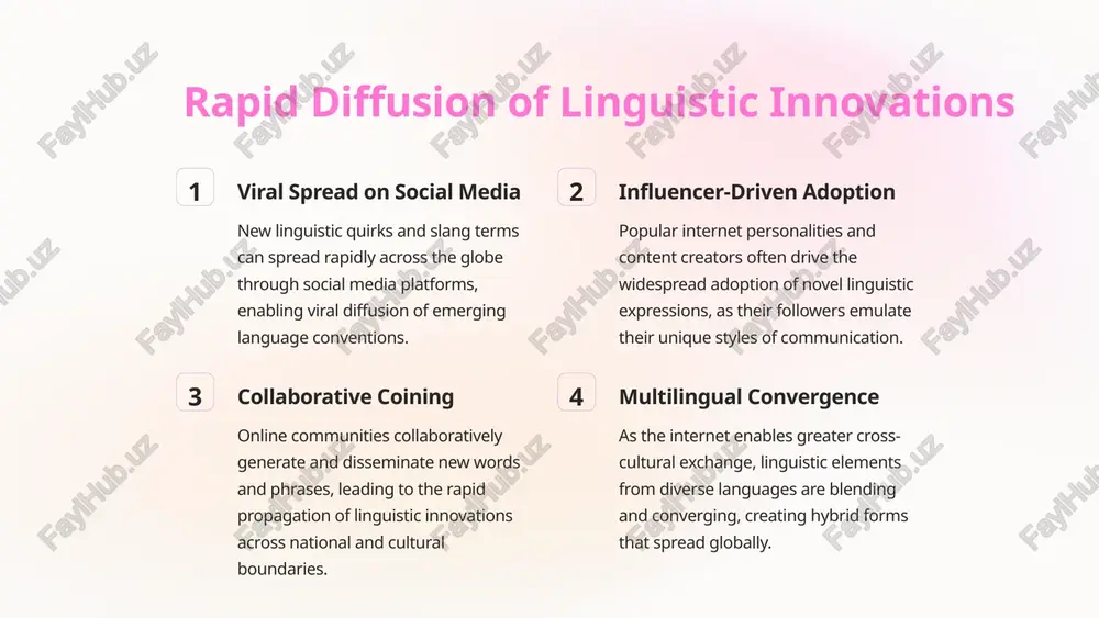 oms, while online communities will serve as dynamic hubs for linguistic experimentation and innovation. while challenges around maintaining linguistic cohesion and inclusivity remain, the future holds promise for greater cross-cultural exchange and a richer, more diverse linguistic tapestry across the global digital landscape. 10 image1.png image2.png image3.png image4.png image5.png image6.png image7.png image8.png image9.png image10.png image11.png