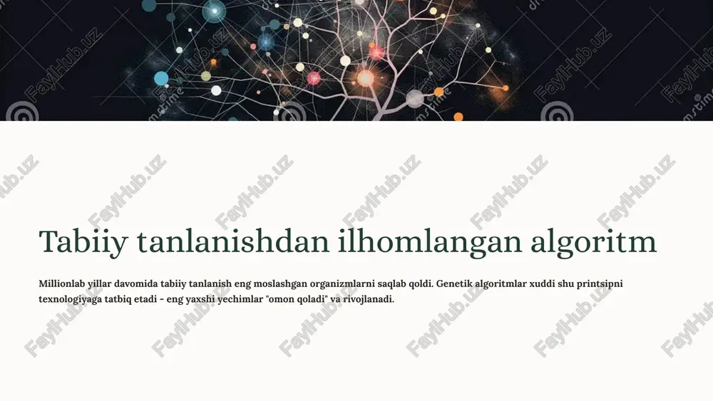 amida avtomatik sintez qilish mumkin. bu noaniq va lingvistik ma'lumotlar bilan ishlashda katta afzallik beradi va insoniy tajribani algoritmlarga singdiradi. onlayn va oflayn rejimlar oflayn rejimda genetik algoritm optimal parametrlarni oldindan hisoblaydi. onlayn rejimda tizim real vaqtda o'zgarishlarga moslashadi. ikki yondashuvning kombinatsiyasi maksimal samaradorlikni ta'minlaydi va real sharoitlarga tez javob beradi. ko'p maqsadli qaror qabul qilish zamonaviy boshqaruv tizimlari bir vaqtning o'zida bir nechta, ko'pincha o'zaro qarama-qarshi maqsadlarni qondirishni talab qiladi: tezlik, aniqlik, energiya tejamkorligi, ishonchlilik va xavfsizlik. genetik algoritmlar pareto optimal yechimlar to'plamini topadi - bu shunday yechimlarki, bir maqsadni yaxshilash boshqa maqsadni yomonlashtirishga olib keladi. qaror qabul qiluvchi bu to'plamdan o'z ehtiyojlariga mos keladigan yechimni tanlaydi. kelajak istiqbollari va muammolar hozirgi muammolar hisoblash yukining yuqoriligi genetik algoritmlar ko'p iteratsiyalarni talab qiladi va har bir iteratsiyada populyatsiyaning barcha a'zolarini baholash kerak. bu real vaqt tizimlarida qiyinchilik tug'diradi. parametrlarni sozlash murakkabligi populyatsiya hajmi, krossover va mutatsiya ehtimoli kabi parametrlarni to'g'ri …